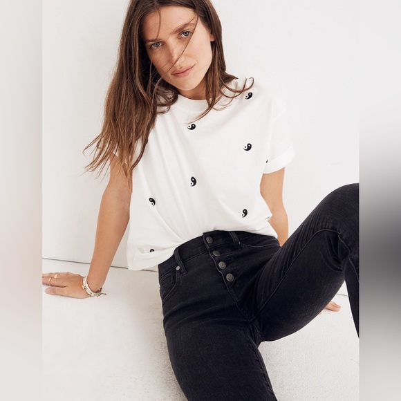 Madewell 9" Mid-Rise Skinny Jeans in Berkeley Black: Button-Through Edition - Picture 4 of 8